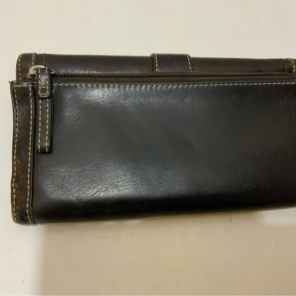 Coach Soho Vintage Trifold 7.5 X 4 Tan Interior Western Flair LeatherY2K Wallet - Picture 2 of 6